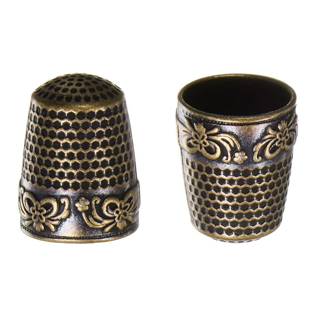 Unique Bargains Sewing Thimble Copper Sewing Thimble Finger Protector, Bronze 2 Pack