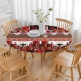 thumbnail image 3 of Floral Boho Style Round Tablecloth with Elastic Band, 44 Inch Fits 38-42 Inch Tables Stain Resistant, 3 of 7