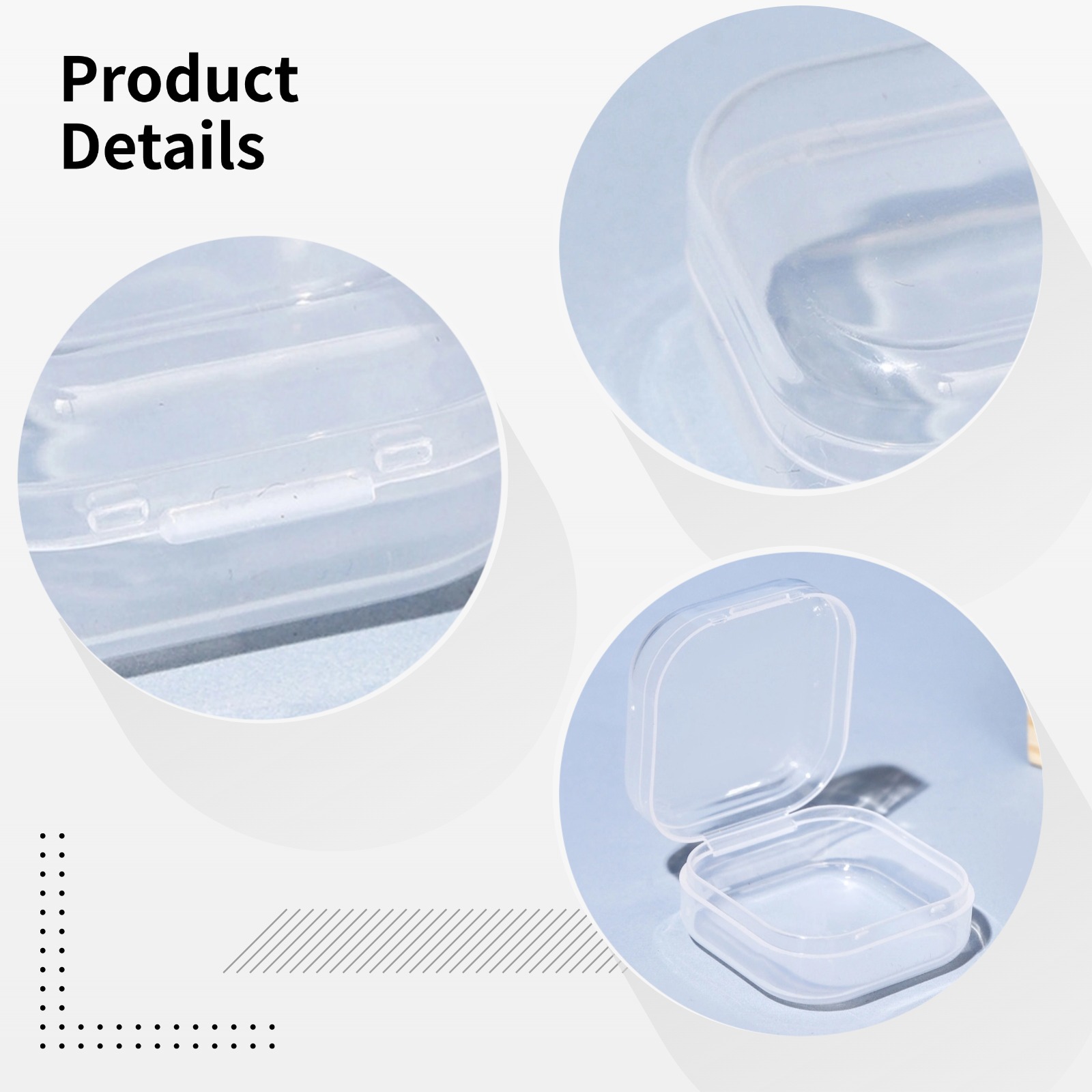 300 Pcs Square Plastic Transparent Bead Storage Containers, Small Jewelry Organizer Box for Beads, Earrings, and Crafts, Clear Plastic Organizer for Sorting and Storing Small Items