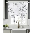 thumbnail image 5 of Gray Leaves Tie Up Curtains for Window, Thermal Insulated Balloon Shade Adjustable Rod Pocket Curtains Valance Panels for Kitchen Bathroom Cafe 46 x 63 Spring Rustic Branches Botanical, 5 of 6