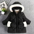 thumbnail image 2 of Ccpelsie Little Girls Big Girls Winter Casual Jacket Toddler Winter Warm Puffer Coat Hooded Snowsuit(Black,5-6 Years), 2 of 5