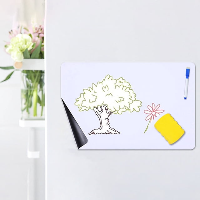 YAOMOBB Planche Magnétique pour Réfrigérateur Autocollant Effaçable pour Tableau Blanc avec Mini Planche Réutilisable A3/A4/A5 pour Décoration Magnétique de Réfrigérateur