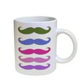 thumbnail image 1 of KuzmarK Coffee Cup Mug Pearl Iridescent White - Colorful Sparkle Mustache Collection, 1 of 2