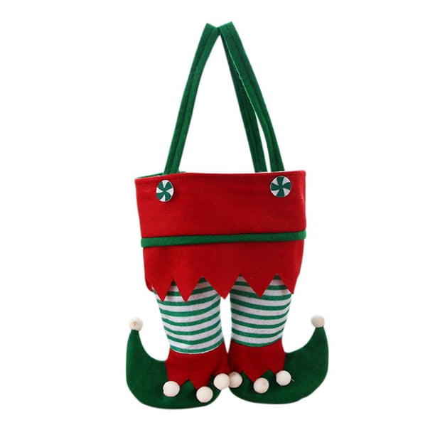 WDOplteas Bolsas Elfo Navidad Bolsas Terciopelo Papá Noel Fiesta Festival (A)