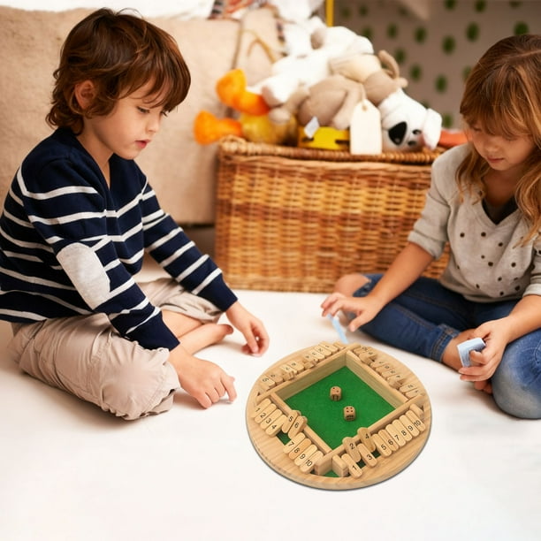 Juego de mesa de volteo de cartas de cuatro caras de madera maciza | Juego de beber portátil para fiestas y viajes | Entretenimiento duradero para familias y bares