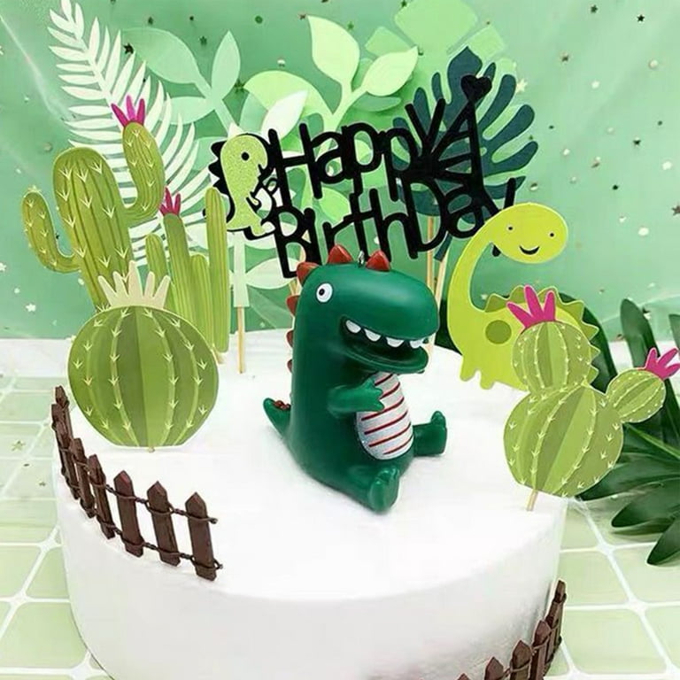  1 Set 5Pcs Cactus Cake Inserts cactus cake toppers Hawaii party  cake decorations ice cream decor topersitos para comida Tropical Cake Picks  Party Supplies paper cup ingredients 3d : Grocery 