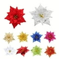 thumbnail image 6 of 1pc 20cm Glitter Powder Christmas Poinsettia Flower Mas Tree Hanging Merry Christmas Decoration 2025 New Year Home Decor Navided, 6 of 7