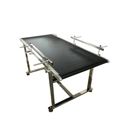 

INTBUYING PVC Flat Conveyor Belt Systems for Industrial Transport with Double Guardrail 59 *23.6 Black