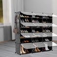 thumbnail image 4 of Portable Shoe Rack Organizer, 48 Pairs Expandable Modular Shoe Storage Cabinet with Doors, Adjustable Panels, 8-Tier DIY Shoe Shelves for Closet, Hallway, Entryway, 4 of 5