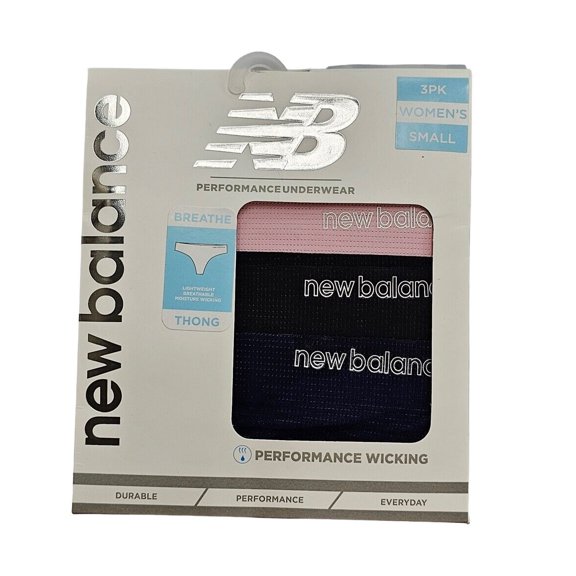 New Balance Women's Performance underwear Breathe Thong 3PK. (Desert Rose/Black/PGMT) - NB1048-3 (227N, Small)