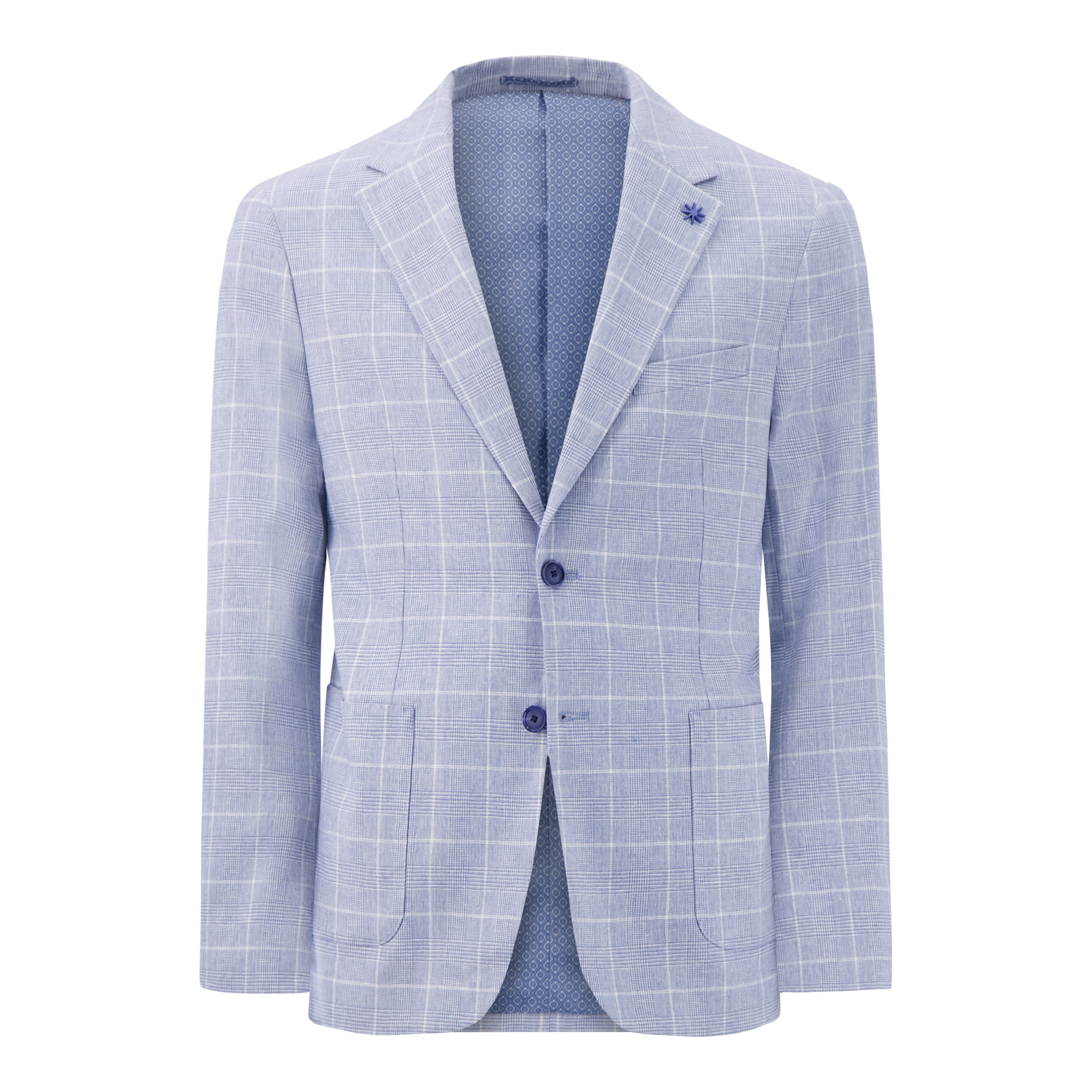 Report Collection Single Breast Full Lined Patch Pocket Linen Men's Jacket
