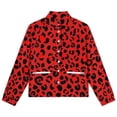 thumbnail image 4 of Jackets for Women Winter Coat Jackets Flannel Stand Collar Jacket(Leopard Animal Print Red,Size:S-4XL), 4 of 7