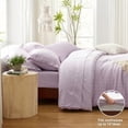 thumbnail image 4 of Seersucker Lavender King Size Comforter Set, 7-Piece All Season Lightweight Bed in a Bag Bedding Set with Comforter, Flat Sheet, Fitted Sheet, Pillowcases and Shams | Soft,Breathable, Lightweight, 4 of 7