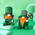 thumbnail image 4 of Decoraciones de gnomos del Día de San Patricio – Peluche de Leprechaun Irlandés hecho a mano, figurilla enana verde, decoración de bandeja escalonada con peso sentado, cuenco del tesoro o de 8, 4 of 7