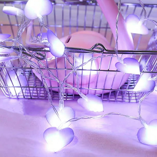 Snorda lumière LED tissu pêche coeur guirlande lumineuse fille coeur  chambre décoration lumière