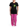 thumbnail image 4 of CafePress - Shamrock [Swirls] Women's Dark Pajamas - Women's Short Sleeve Print T-Shirt and Pants Dark Cotton Pajama Set, 4 of 7