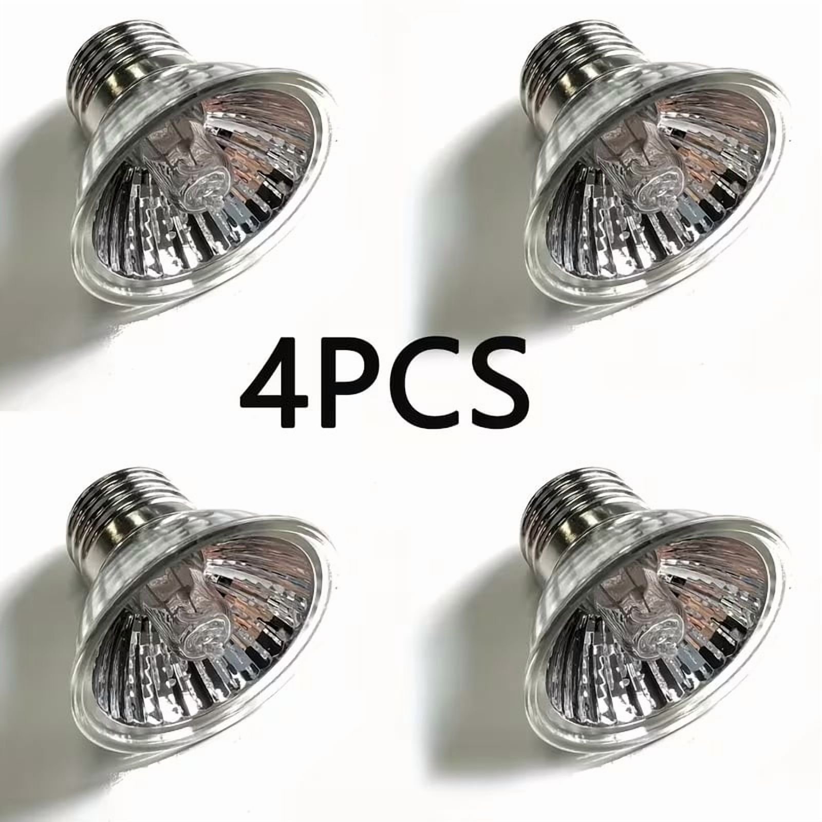 4Pcs 50W UVA+UVB Reptile Basking Lamp for Bearded Dragon & Turtle
