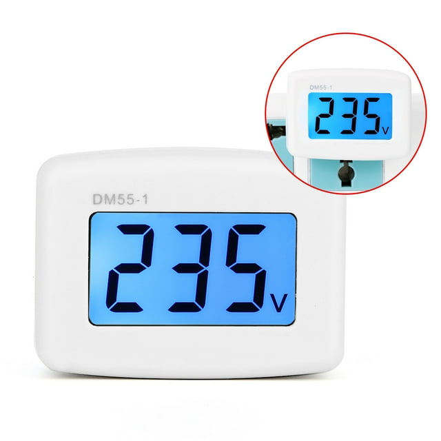 Medidor de presión con pantalla digital, medidor de voltaje voltímetro tipo enchufe digital LCD doméstico de 110 V/220 V elegante y moderno