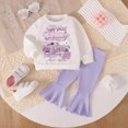 thumbnail image 2 of TOWED22 Toddler Clothes For Baby Girls Cute Graphic Print Long Sleeve Sweatshirt Pants Girls Warm Fall Winter Outfits Set,Purple,18M, 2 of 4