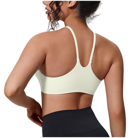 SPZTSX Women's Buttery Soft Spaghetti Strap Sports Bra - Scoop Neck Support Bra for Yoga & Workout