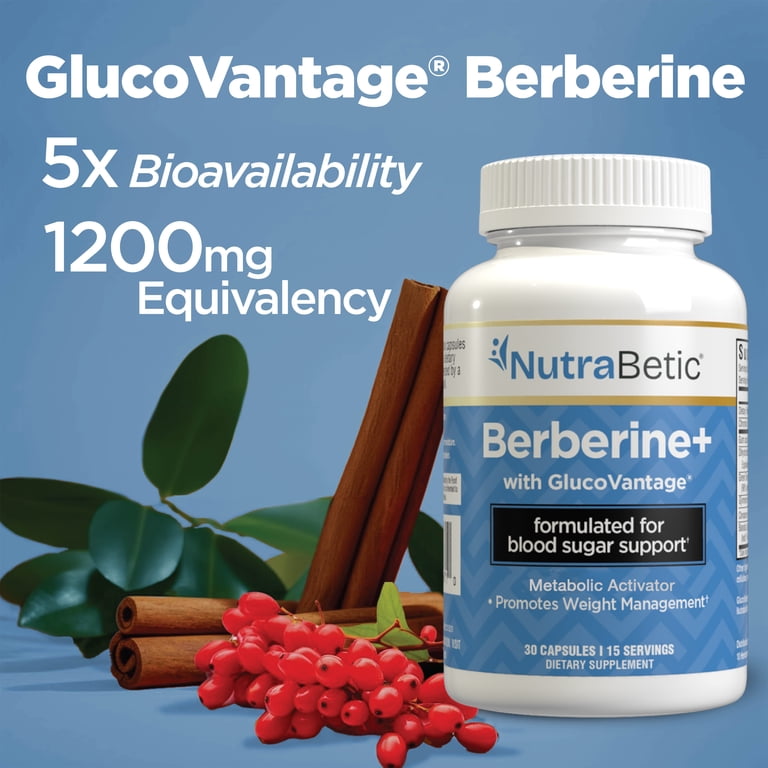 does berberine mimic glp 1 NutraBetic Berberine+ Capsules, Natural Metabolic Activator, Blood Sugar  Support, Promotes Weight Management, GlucoVantage, Diabetic Support,  Diabetes, 1200 mg Berberine Equivalent, 30 Count
