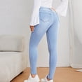 thumbnail image 4 of MaFYtyTPR Stretchy Jeans for Women Petite Women's Mid Ripped Frayed Hem Casual Trousers 02-Blue M, 4 of 5
