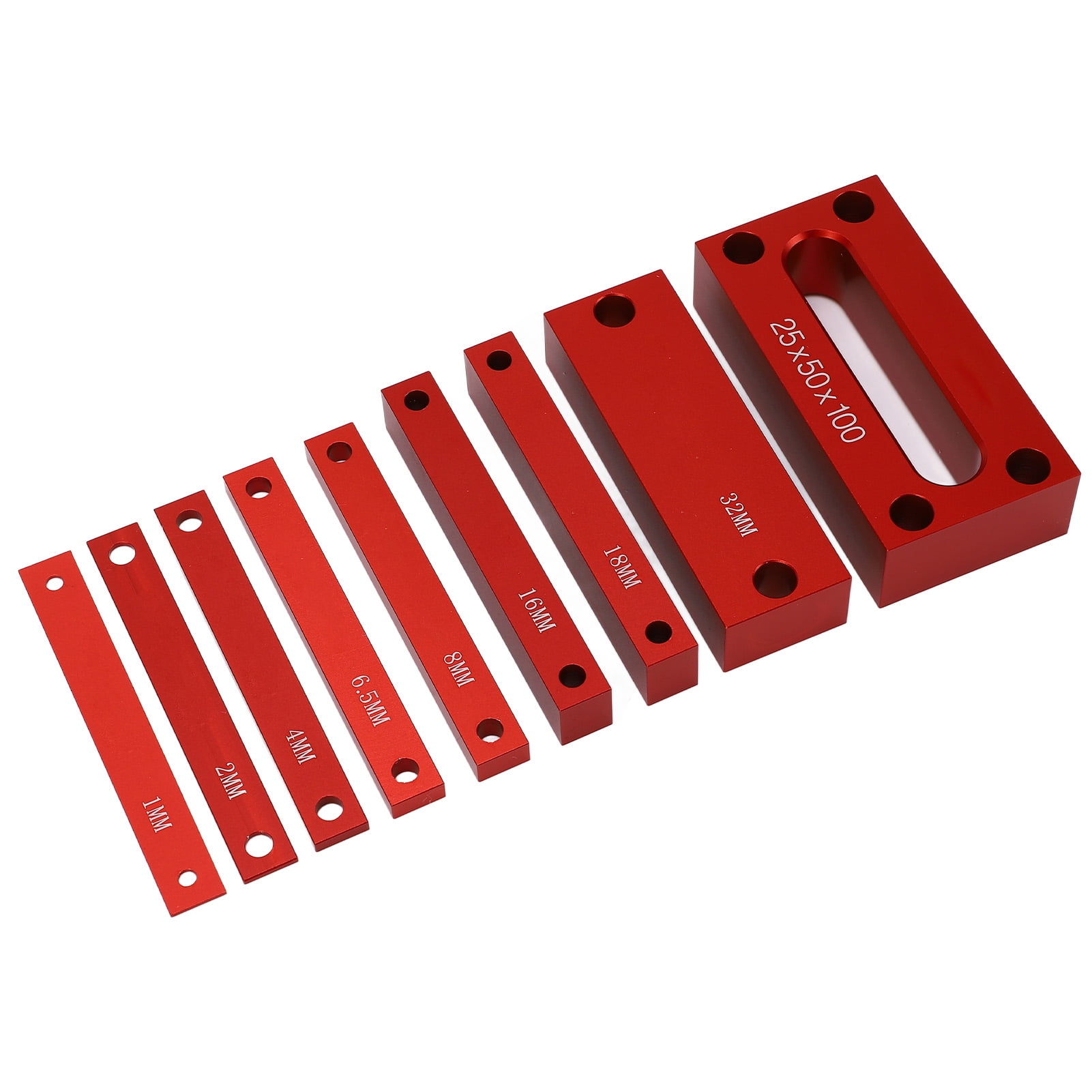M Buder 9PCS Height Gauge Blocks Aluminum Alloy Woodworking Setup Bars for Milling Machine Table Saw Router Accessories (3.9 inches / 10 cm Length)