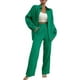 thumbnail image 2 of Conjunto de 2 piezas para mujer, blusa larga con dobladillo con abertura y pantalones de pierna ancha, 2 of 5