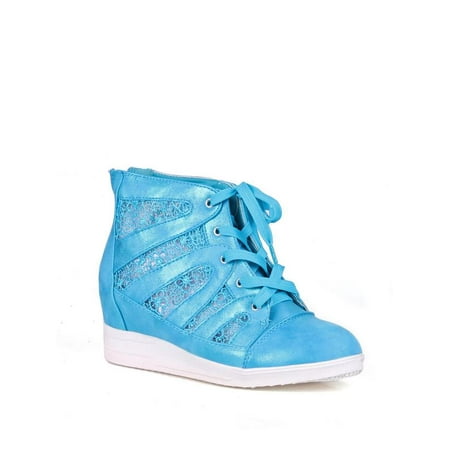 

Nature Breeze Lace Women s Wedge Sneakers in Blue