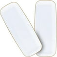 thumbnail image 4 of 4 Piece Set of Organic White Gold Rim Tray Rectangle 10.6" for Dinner Parties, Wedding, Thanksgiving, 4 of 4