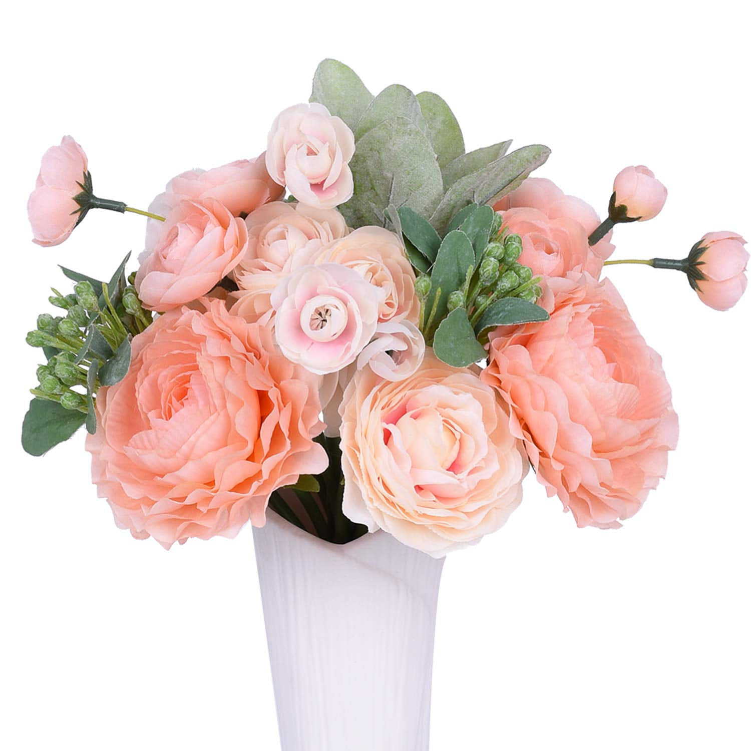 Six 6' Artificial Bridal Lily/Roe/Hydrangea Garland Cream Wedding Silk Flowers 