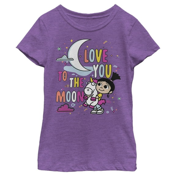 Girl's Despicable Me Minions Love You To The Moon Graphic Tee Purple Berry Large