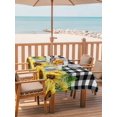thumbnail image 2 of Outdoor Tablecloth with Umbrella Hole for Patio/Picnic/Party/Camping, Summer Sunflowers Waterproof Table Cloth Rectangle Table Cover Washable, Rustic Botanical Flowers Black Plaid (52"x 70"), 2 of 8