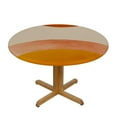 thumbnail image 3 of JEUXUS Mid Century Round Fitted Table Cover for Dining Tables,Elastic Edged Tablecloth Orange Sun Watercolor Arch Lines Waterproof Oil Proof Tables Cover for Holiday Party Modern Geometric, 3 of 7