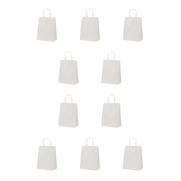 Bewildely Bolsa de papel Kraft de 10 Uds. Con asa giratoria, herramienta de almacenamiento de ropa, bolsas para hornear de moda antideformación, Almacenamiento y organización del hogar Blanco