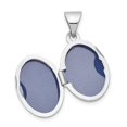 thumbnail image 3 of Auriga 14K White Gold 13mm Oval Plain Assembled Locket Pendant for Women (L-20.8mm, W-11.15mm), 3 of 6