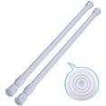 thumbnail image 1 of 2 Pack Small Tension Rods 15.7 in to 28 Curtain Rods Window Rods in Extendable Width Spring Cupboard Bars for Kitchen Utensils, Closet, and Cabinet, Fit in The Spaces to Stay Up, 1 of 7