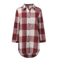thumbnail image 4 of 2024 Chemise à Col en V pour Femmes à Manches Longues Boutonnée, Tunique Décontractée Unie, Haut Blouse pour Robe, 4 of 8