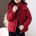 thumbnail image 5 of Miluxas Women's Winter Warm Long Sleeve Puffer Jacket Hooded Quilted Thicken Cotton Padded Coats Red XL(XL), 5 of 9