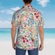 thumbnail image 4 of Balery Trendy Floral Design Camisas hawaianas de manga corta para hombre, camisas playeras de corte holgado, camisas de vacaciones con botones,X-Large, 4 of 7