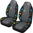 thumbnail image 5 of Pzuqiu Car Seat Covers Full Set Anti-Slip Light Front and Rear Seat Cover Set Polyester Fashion Washable, Fit for SUV Van Cars, Paw prints, 5 of 10