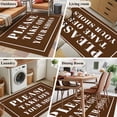 thumbnail image 5 of 3'x5' Area Rugs, Brown Letter Indoor Outdoor Area Rug for Living Room Bedroom, Modern Minimalist White Text Striped Washable Bathroom Rugs Kitchen Floor Carpet Mats Home Decor Aesthetic, 5 of 8