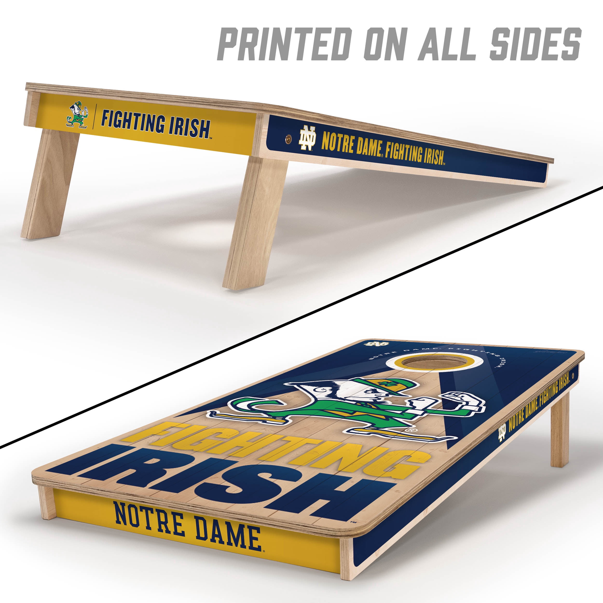 YouTheFan NCAA ND Fighting Irish 2X4 Slogan Series Cornhole NO BAGS