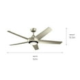 thumbnail image 2 of 330089NI Kichler Lighting Kapono - Ceiling Fan with Light Kit - with Transitional inspirations - 13.5 inches tall by 52 inches wide-Brushed Nickel, 2 of 5