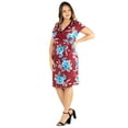 thumbnail image 2 of Women?s Plus Size Short Sleeve V Neck Floral Faux Wrap Dress, 2 of 3