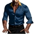 thumbnail image 3 of Aofany Mens Dress Shirts Long Sleeve Slim Fit Stretch Shirt Wrinkle-Free Formal Shirt Business Casual Button Down Shirts Regular Solid Shirt, 3 of 5