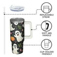 thumbnail image 3 of 30oz Halloween Tumbler with Straw and Lid Skeleton Candy Travel Coffee Tumbler Cup with Handle for Halloween Birthday Gifts, 3 of 5