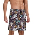 thumbnail image 2 of Easygdp Forest Cute Owl Men's Short Pajama Pants, Sleep Shorts, Household Pants, Casual Pants with Pockets - Large, 2 of 9