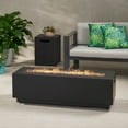 thumbnail image 2 of GDF Studio Jasmine Outdoor 50,000 BTU Rectangular Fire Pit with Tank Holder, Dark Gray, 2 of 12
