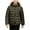 Army Green, variant on Puffer Zipper Jacket for Boys Girls Kids Warm Coat Padded Hooded Solid Color Outerwear with Pockets